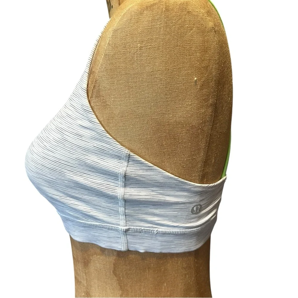 Lululemon Athletica Energy Sports Bra - White and Green EUC 8 - Picture 3 of 9
